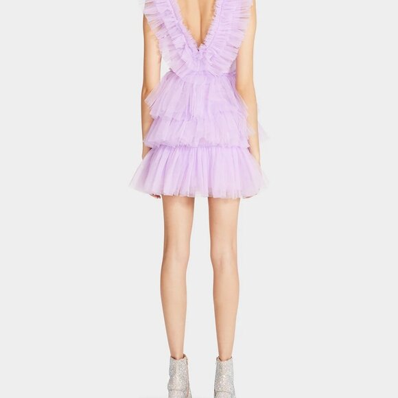 Betsey Johnson Tiered Tulle Dress Lavender - Picture 5 of 7